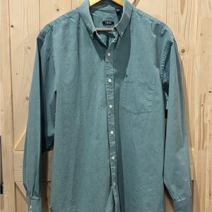Izod Teal Casual Button-Down Shirt